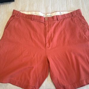Red chino shorts 48w flat front